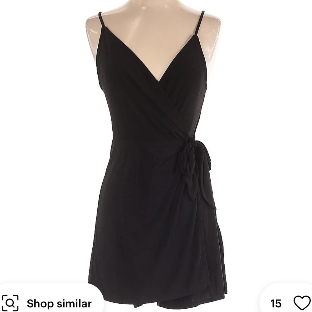 Black Faux Wrap Front Romper